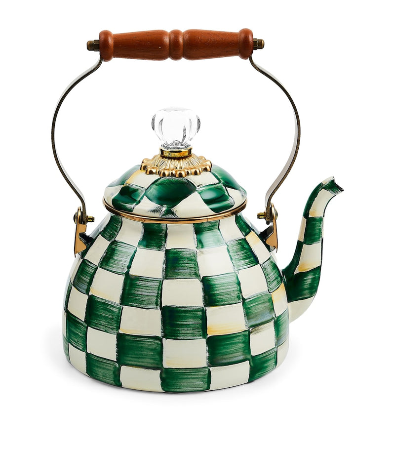 MacKenzie-Childs emerald check tea kettle 2-quart, UK version