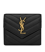 Harrods Saint Laurent Monogram Metalassé Trifold Wallet- Buy online at McGrocer