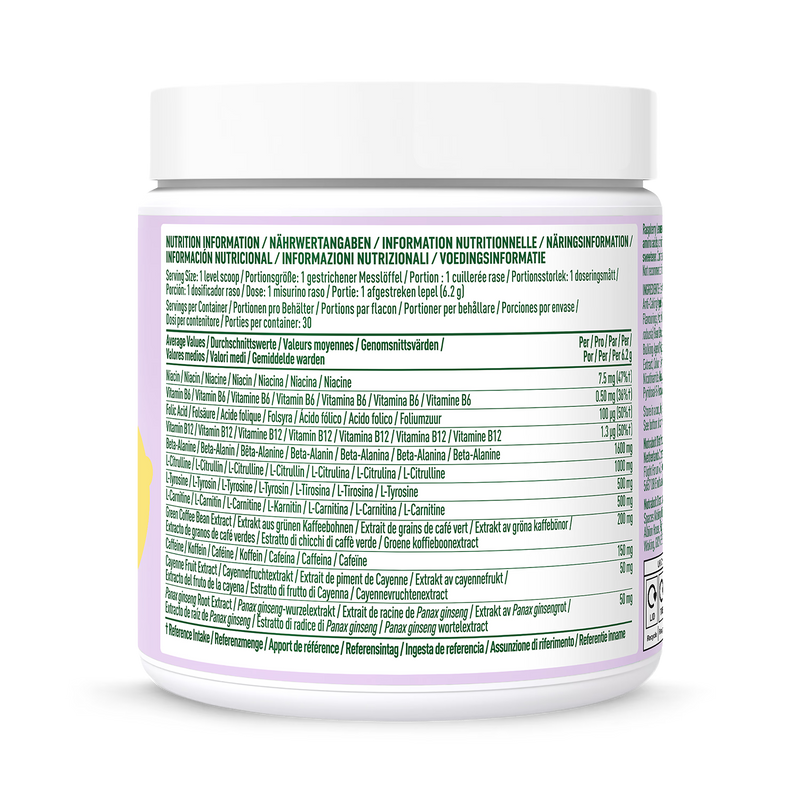 Bloom Pre-Workout Raspberry Lemonade 186g, imported from the UK