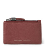 Harrods Brunello Cucinelli Leather Zipped Card Holder- Buy online at McGrocer
