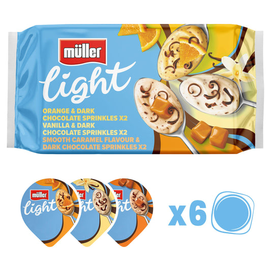 Muller Light Fat Free Yogurts With Chocolate Sprinkles 6x140g GOODS Sainsburys   