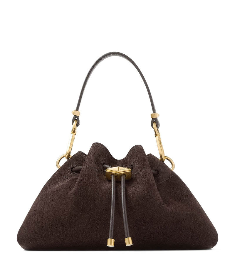 Jimmy Choo small suede Cinch shoulder bag, imported from the UK
