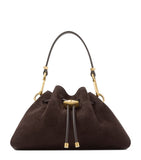 Jimmy Choo small suede Cinch shoulder bag, imported from the UK