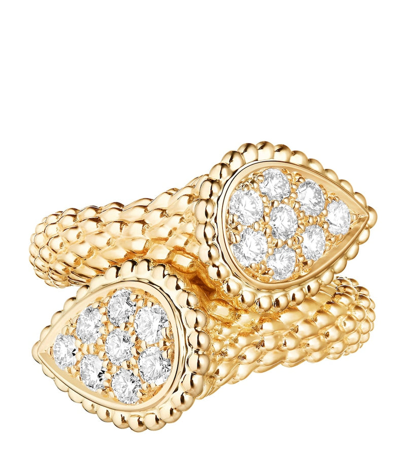 Boucheron Serpent Bohème yellow gold diamond ring (British brand)