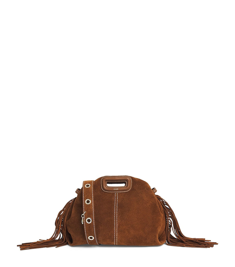 Maje mini suede Miss M shoulder bag, UK version