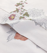 Double Flat Sheet with Floral Print in Organic Cotton Sateen, 240cm x 295cm