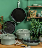 Round Cast Iron Enamel Coated Casserole Dish 20cm 2.2L