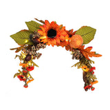 Livingandhome Halloween artificial pumpkins swag wreath 35cm, imported from the UK