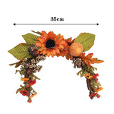Livingandhome Halloween artificial pumpkins swag wreath 35cm, imported from the UK