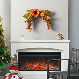 Livingandhome Halloween artificial pumpkins swag wreath 35cm, imported from the UK