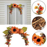 Livingandhome Halloween artificial pumpkins swag wreath 35cm, imported from the UK