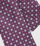 Eton silk jacquard tie with floral medallion design (British brand)