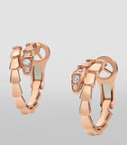 Bvlgari Serpenti Viper hoop earrings rose gold diamonds - British product