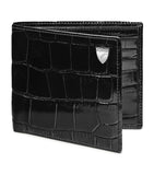 Aspinal of London croc-embossed leather bifold wallet, UK version
