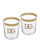Harrods Dolce&Gabbana DG Millennials Logo Glass Tumblers Set of 2- Buy online at McGrocer