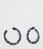 Suzanne Kalan white gold diamond blue sapphire spiral earrings, UK version