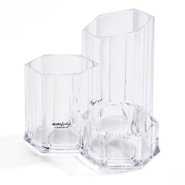 Studio London Brush Organiser Clear 12x12x13cm (British brand)