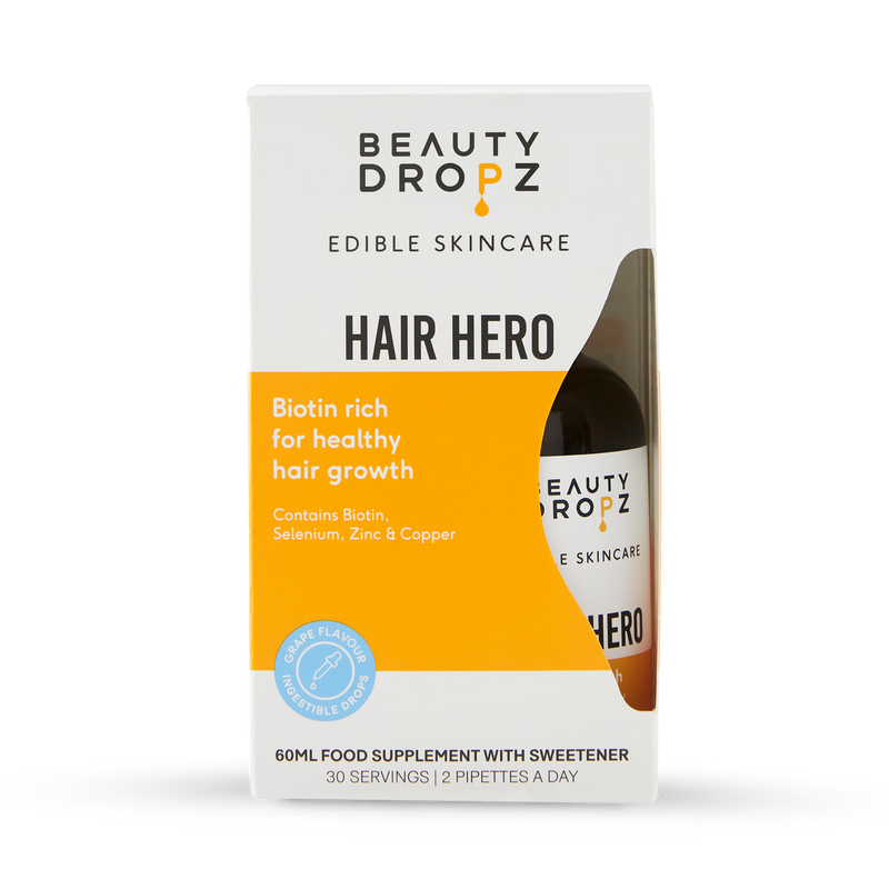 Beauty Dropz edible hair drops grape flavour 60ml (British brand)