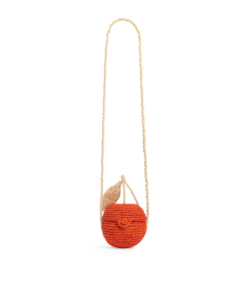 Bonpoint orange raffia cross-body bag, UK version