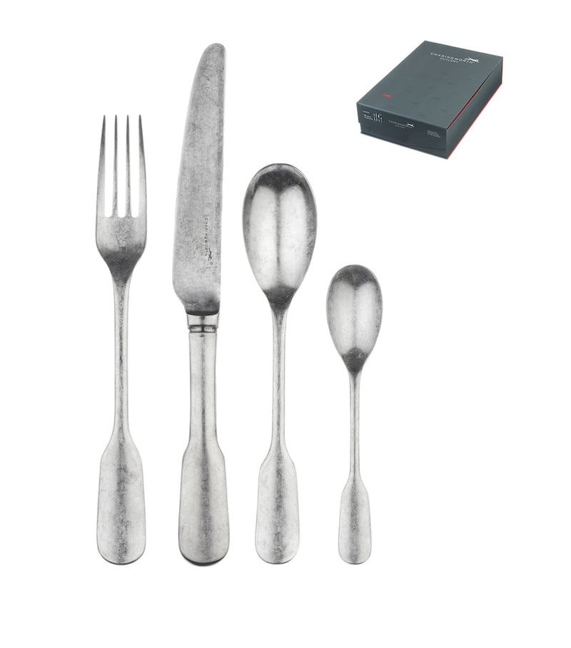 Charingworth Fiddle Vintage stainless steel 24-piece cutlery set - British product