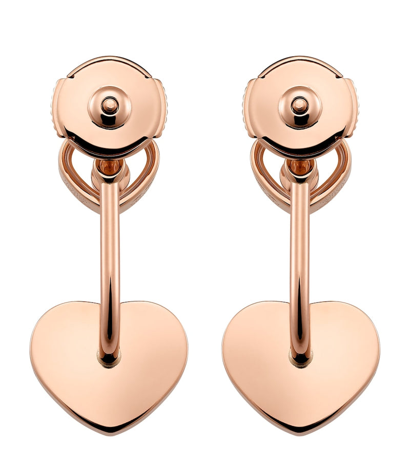 Chopard Happy Hearts rose gold earrings with mother-of-pearl, imported from the UK