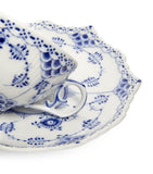 Royal Copenhagen Blue Fluted Full Lace teacup and saucer - British product