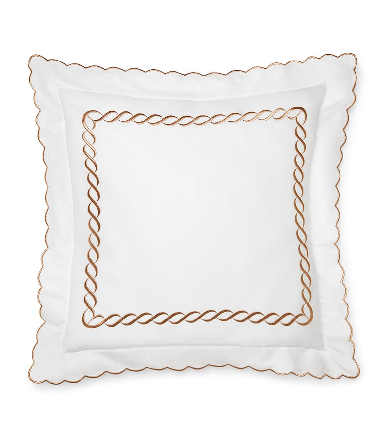Pratesi Treccia Splendore square pillowcase 65cm, imported from the UK