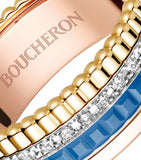 Boucheron Quatre blue ring mixed gold hyceram, UK version
