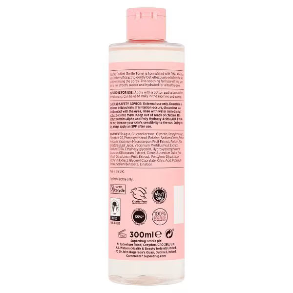 Gentle Toner Naturally Radiant 300ml imported from the UK