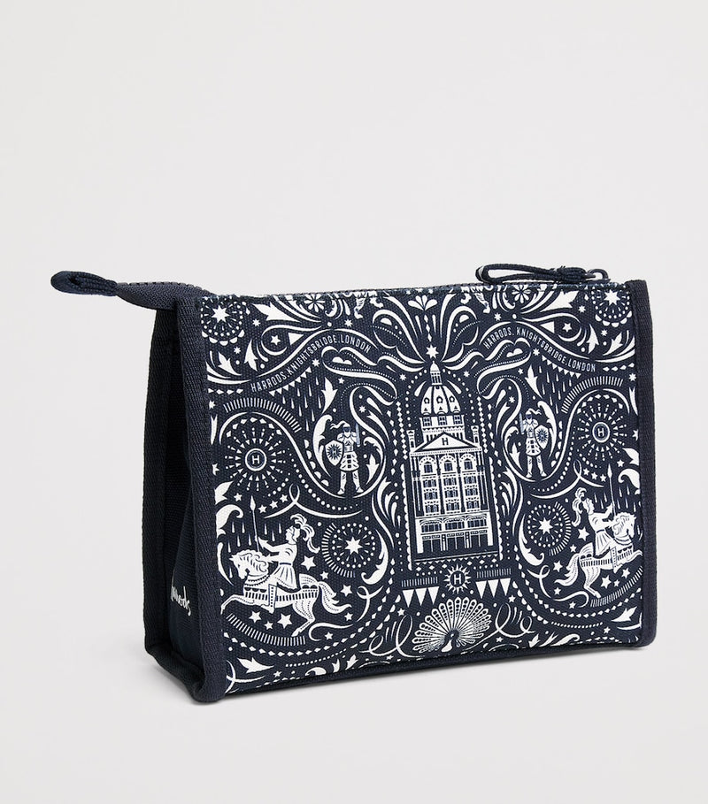 Harrods Knights of Brompton pouch with jacquard design, imported from the UK