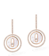 Harrods Messika Lucky Move Small Rose Gold Diamond and Mother-of-Pearl Earrings 0.53ct- Buy online at McGrocer