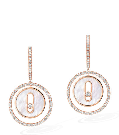 Harrods Messika Lucky Move Small Rose Gold Diamond and Mother-of-Pearl Earrings 0.53ct- Buy online at McGrocer