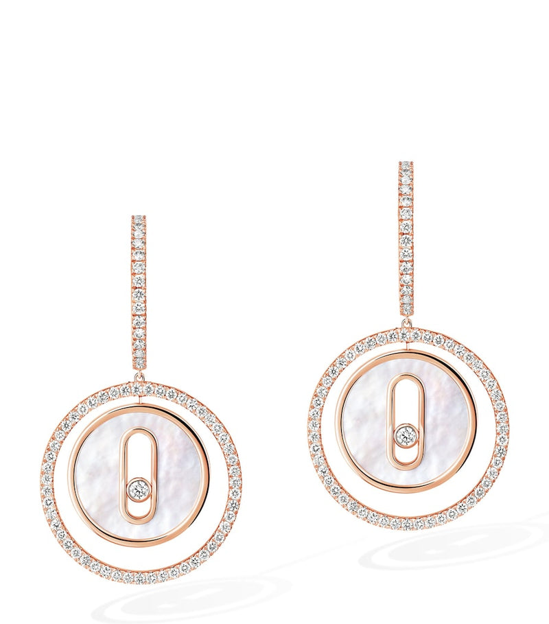 Messika Lucky Move Roségold Diamant Perlmutt Ohrringe 0,53ct, UK Version