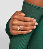 SHAY white yellow gold diamond pavé link ring (British brand)