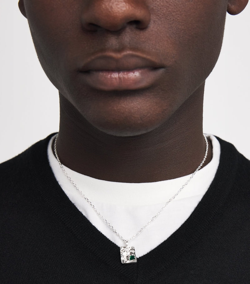 The Ouze sterling silver and emerald necklace (British brand)