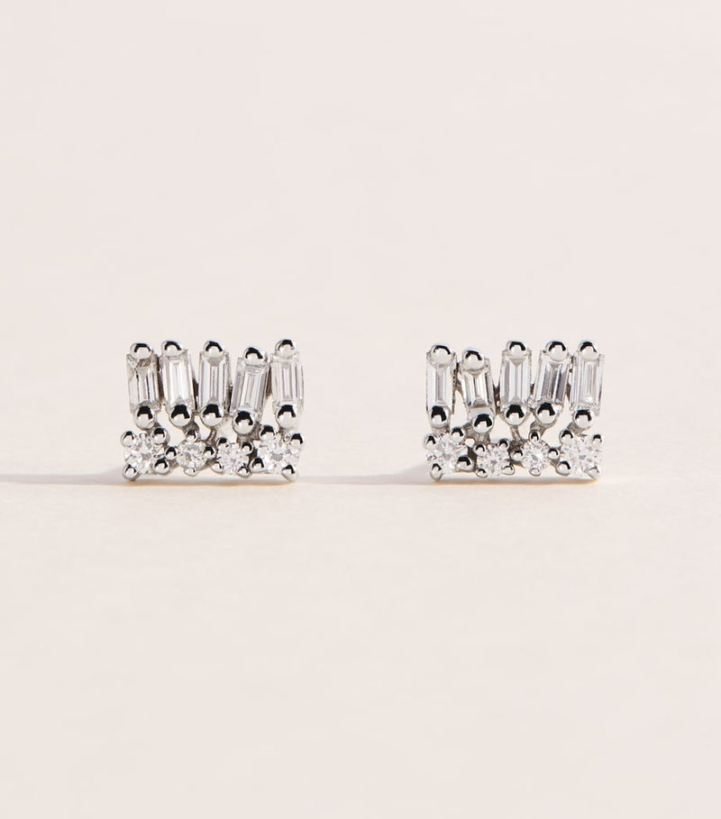 Suzanne Kalan white gold diamond stud earrings (British brand)
