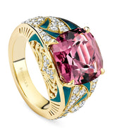 Harrods Boodles Yellow Gold Purple Garnet and Diamond A Family Journey Prague Ring- Buy online at McGrocer