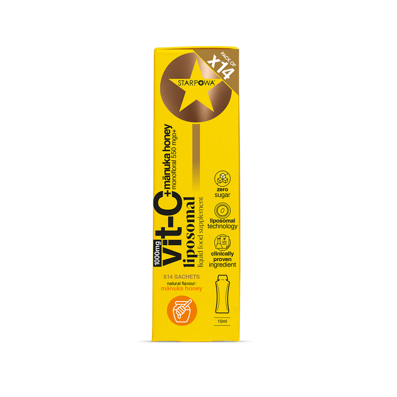 Starpowa liposomal vitamin C with Manuka Honey 550 MGO 14 sachets - British product