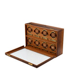 WOLF Brogue 8-piece watch winder box in artificial leather (British brand)