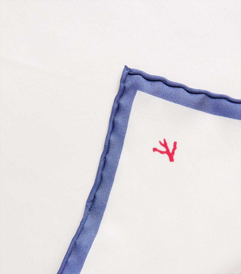 Isaia silk logo pocket square 33cm, UK version