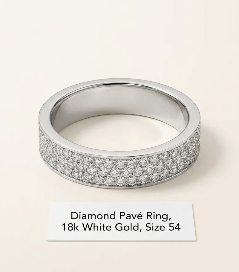 Cartier white gold diamond-paved LOVE wedding band - British product