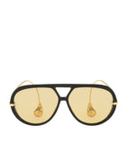 Bottega Veneta aviator sunglasses with drop-shaped temple tips, imported from the UK