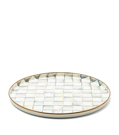 Harrods MacKenzie-Childs Sterling Check Round Tray 37cm- Buy online at McGrocer