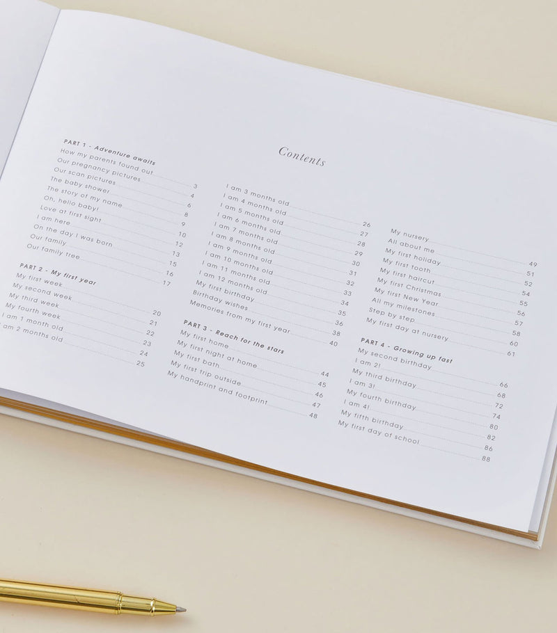 Blush and Gold baby memory book - British product