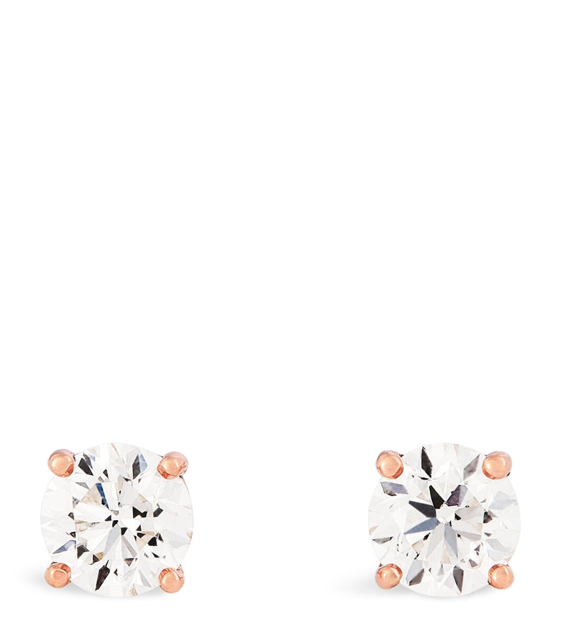 Harrods rose gold diamond stud earrings 0.25ct, UK version