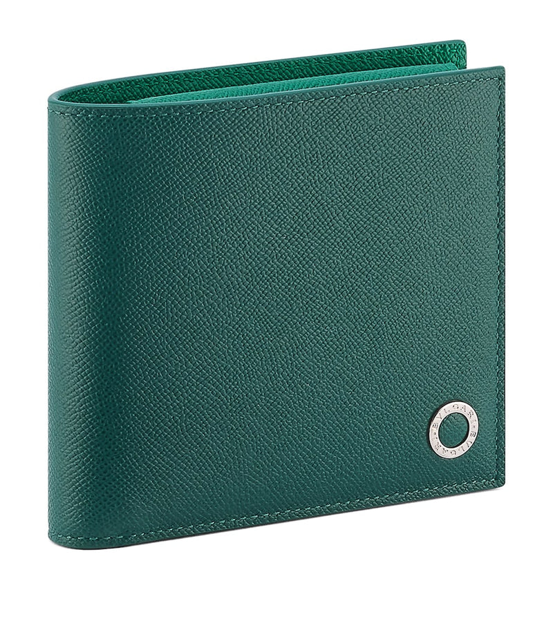 Bvlgari leather compact wallet grainy calf, UK version