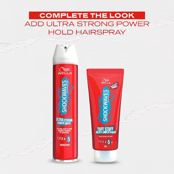 Wella Shockwaves Ultra Strong Heat & Sweatproof hair gel 200ml (British brand)