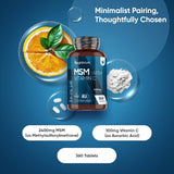WeightWorld MSM supplement 2400mg vegan tablets, imported from the UK