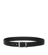 Harrods Saint Laurent Leather Logo Belt- Buy online at McGrocer