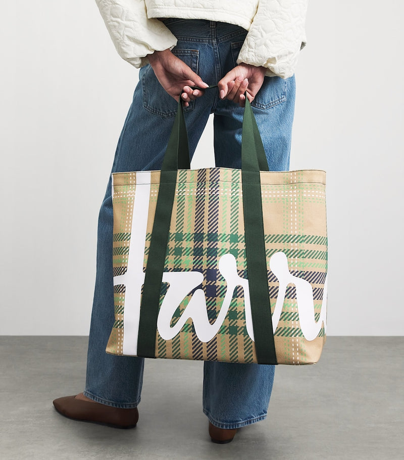 Harrods large tartan check tote bag - British product